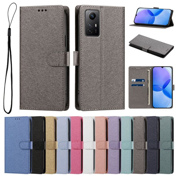 Funda Cartera de PU para Xiaomi Redmi Note 12S 4G con Tarjetas, Gris
