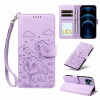 Funda Billetera Foxdock Compatible Con Iphone 12 Pro, Diseño Perrito Tierno, Ranuras Para Tarjetas Y Soporte Plegable