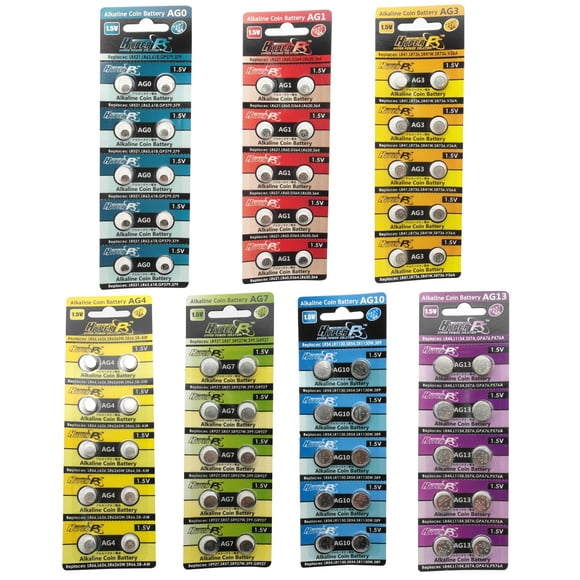 Batería alcalina de botón HyperPS 70 piezas AG0 AG1 AG3 AG4 AG7 AG10 AG13