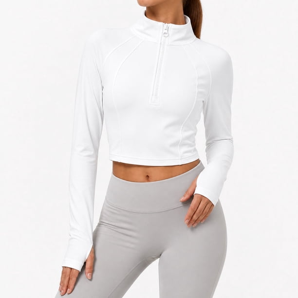 Chaqueta Corta Deportiva Spandex Elasticada Tallas S-M-L Blanco