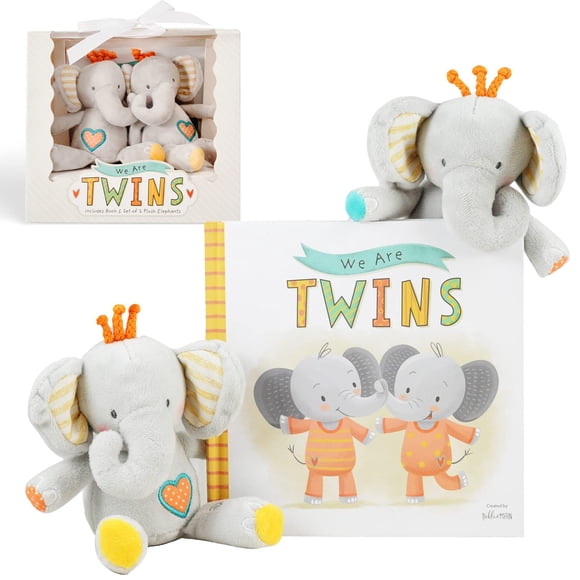 Set de Regalo para Bebés Tickle & Main Libro y Sonajeros de Peluche para Gemelos