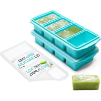 Bandeja Para Congelador Xomoo De Silicona Con Tapa, Paquete De 2 Porciones De 1 Taza