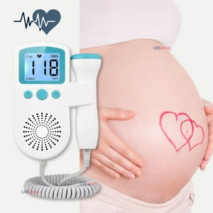 Line - Monitor Fetal Doppler Latidos Fetales Corazón Bebé Blanco Azul