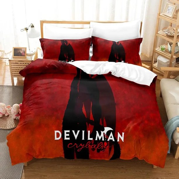 Anime Devilman Crybaby Bedding Set Duvet Cover Bed Set Quilt Cover Pillowcase Comforter Boys Adult Bedding Set