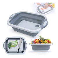 Genérico - Tabla De Cortar Plegable 2 En 1 Tabla De Corte Tabla Pegable Liso Gris