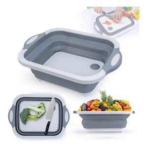 Genérico - Tabla De Cortar Plegable 2 En 1 Tabla De Corte Tabla Pegable Liso Gris