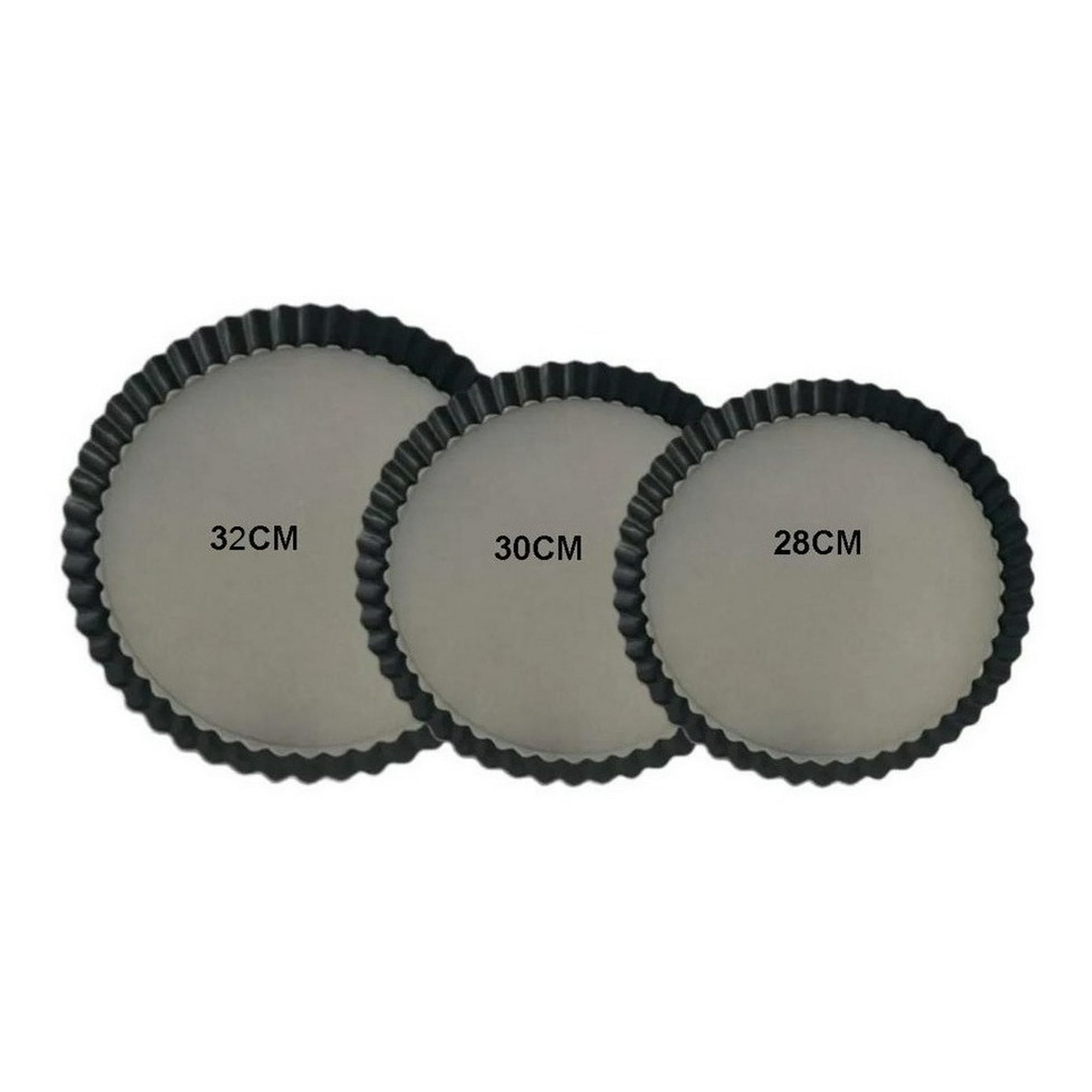 Genérico - Pack 3 Moldes Desmontables Kuchen Pie 28 30 32cm Desmontable