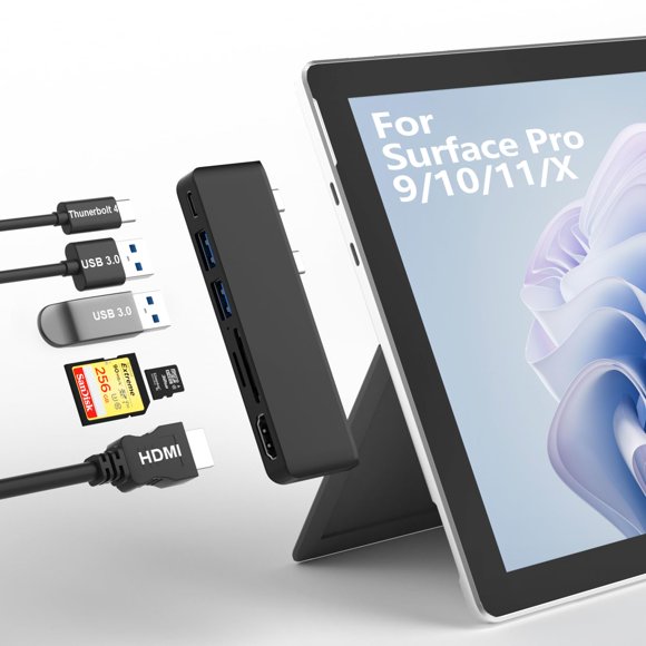 Estación de acoplamiento Rytaki para Surface Pro 9/10/11/X con HDMI 4K