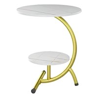 Genérico - Mesa Auxiliar 2 Niveles Forma C Redonda Decorativa Jhn