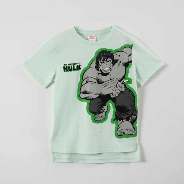 Polera Manga Corta Niño Hulk Avengers Verde Marvel