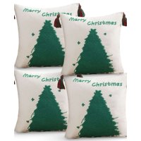 Genérico - Set De 4 Fundas De Cojin Para Navidad A1