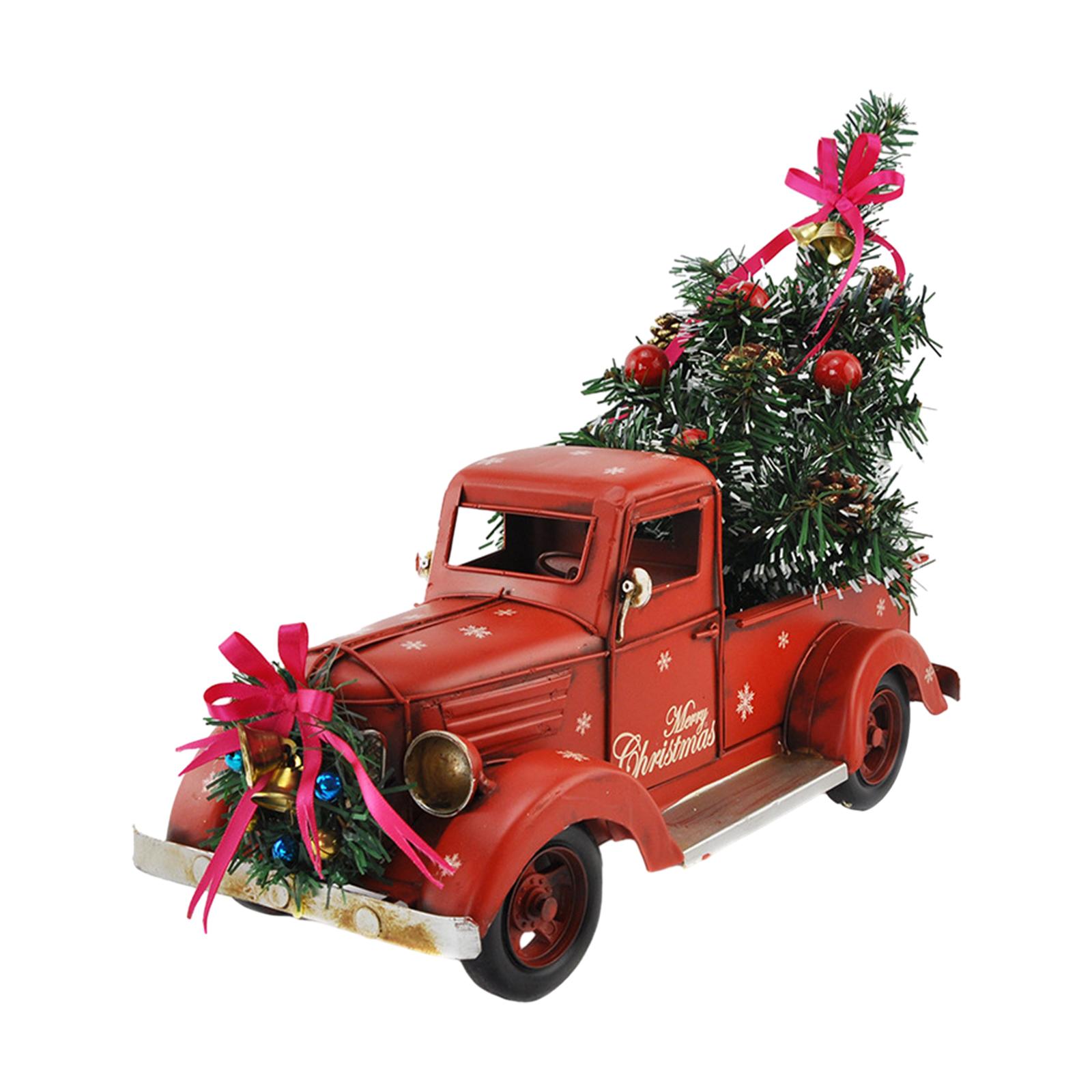 Magideal - Camión Retro Navideño, Accesorio Para Fotografía De Camioneta Pickup De Granja, Adorno De Decoración De Camión De Artesanía Antigua Retro Para Mesa De