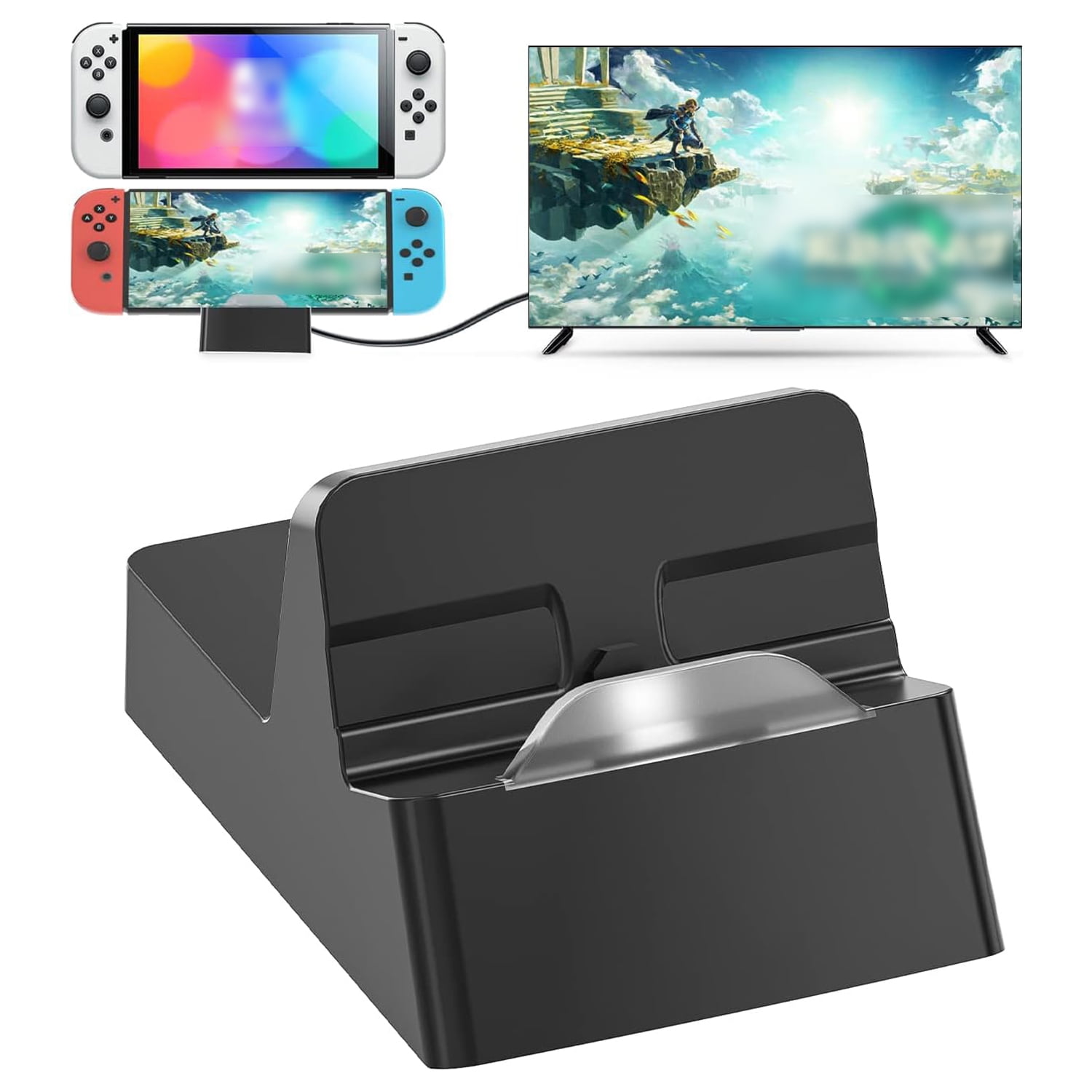 Genérico - Dock De Expansión Para Nintendo Switch, Estación De Acoplamiento Portátil Para Tv Con Puertos Hdmi 4k/usb 3.0/usb-c Para Carga
