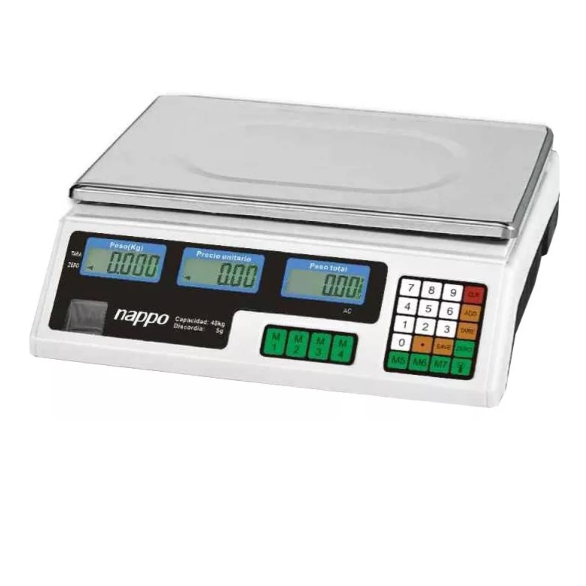 Nappo - Báscula Comercial Digital 40Kg 220V Blanco