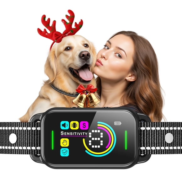Collar antiladridos DINJOO Smart AI 1S Stop Barking para perros, color negro