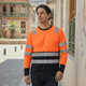thumbnail image 1 of Polera alta Visibilidad Bicolor Reflectante ML Cuello Redondo Naranjo Gris, 1 of 6