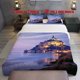 thumbnail image 1 of 3pcs Mont Saint Michel Night Light Reflection Themed Bedding Set Duvet Cover and Pillowcases with Multicolor Print for All Seasons, 1 of 5