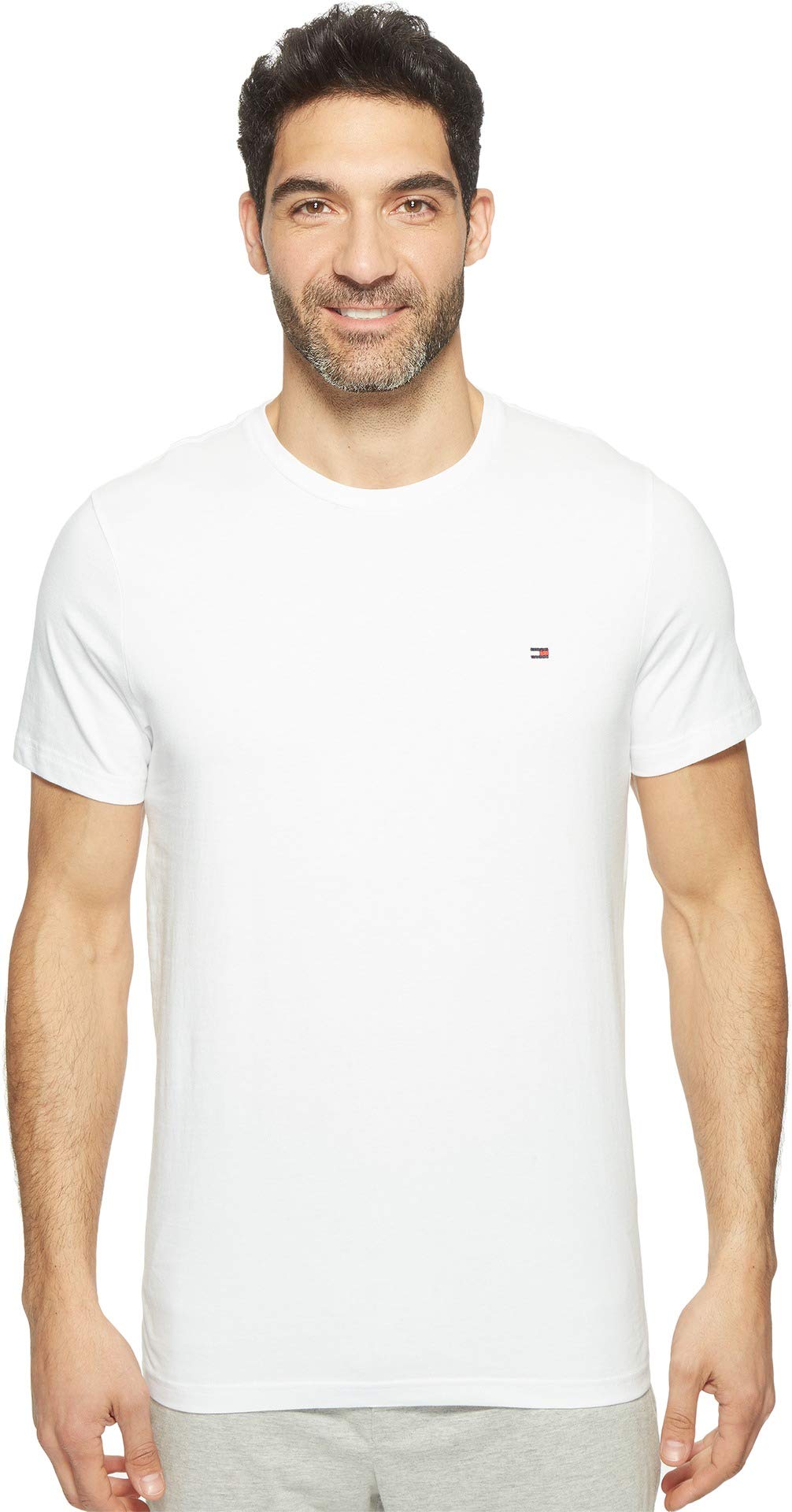 Camiseta Tommy Hilfiger Core Flag Con Cuello Redondo Para Hombre, Color Blanco, Xxl