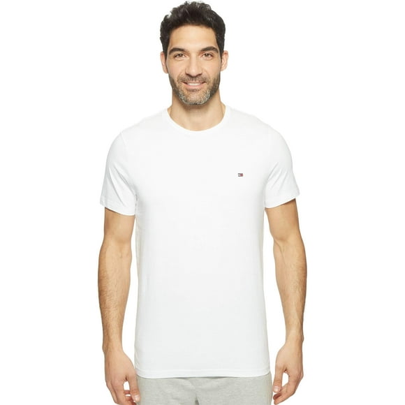 Camiseta Tommy Hilfiger Core Flag con cuello redondo para hombre, color blanco, XXL