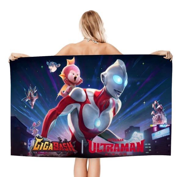 Ultraman: El Ascenso Toalla de playa de secado rápido con diseño temático, regalo para mujeres y niñas, ideal para cumpleaños, fans, amantes de la música, uso en la playa o al aire libre, 78 × 150 cm