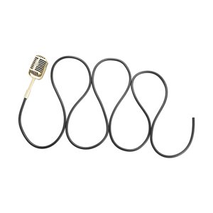 Magideal - Juguete De Juego De Rol, Micrófono Colgante Retro, Accesorio De Decoración, Espectáculo De Actividades, Grabación, Accesorio De Fotografía Vintage Par Oro