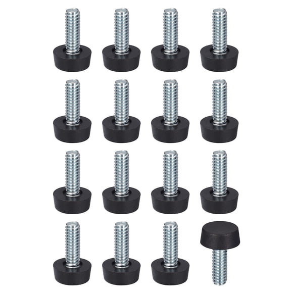 Patas Ajustables para Muebles Uxcell, 24 Piezas 1/4"-20 UNC Rosca para Nivelación de Muebles Atornillables para Mesa, Sillas, Sofá, Armario Negro