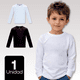 thumbnail image 1 of Camiseta Algodón Manga Larga Primera Capa Niño Polera Blanco y Negro, 1 of 8