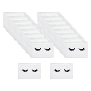 Ioensy - 50 Bolsas Para Pestañas, Bolsas De Maquillaje Para Pestañas Con Cremallera, Adorables, 15X10Cm, Color Blanco