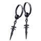 thumbnail image 4 of Pendientes De Acero Inoxidable Clip De Oreja Largo Pendiente De Clip De Oreja Negro 2pcs, 4 of 5