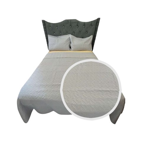 Iiimussa - Cubrecama Quilt De Lujo Verano Delgado 2 Plazas Gris