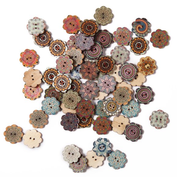 Botones de costura MASONEE 20 mm de patrón mixto 100 piezas