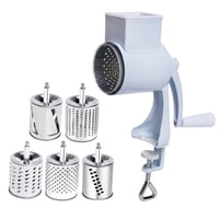 Magideal - Molinillo De Alimentos, Molino De Granos Manual, Molino De Maíz Multifunción Para El Hogar Con Abrazadera De Mesa, Fresadora De Manivela Para Nueces Y , Blanco 5 Hojas