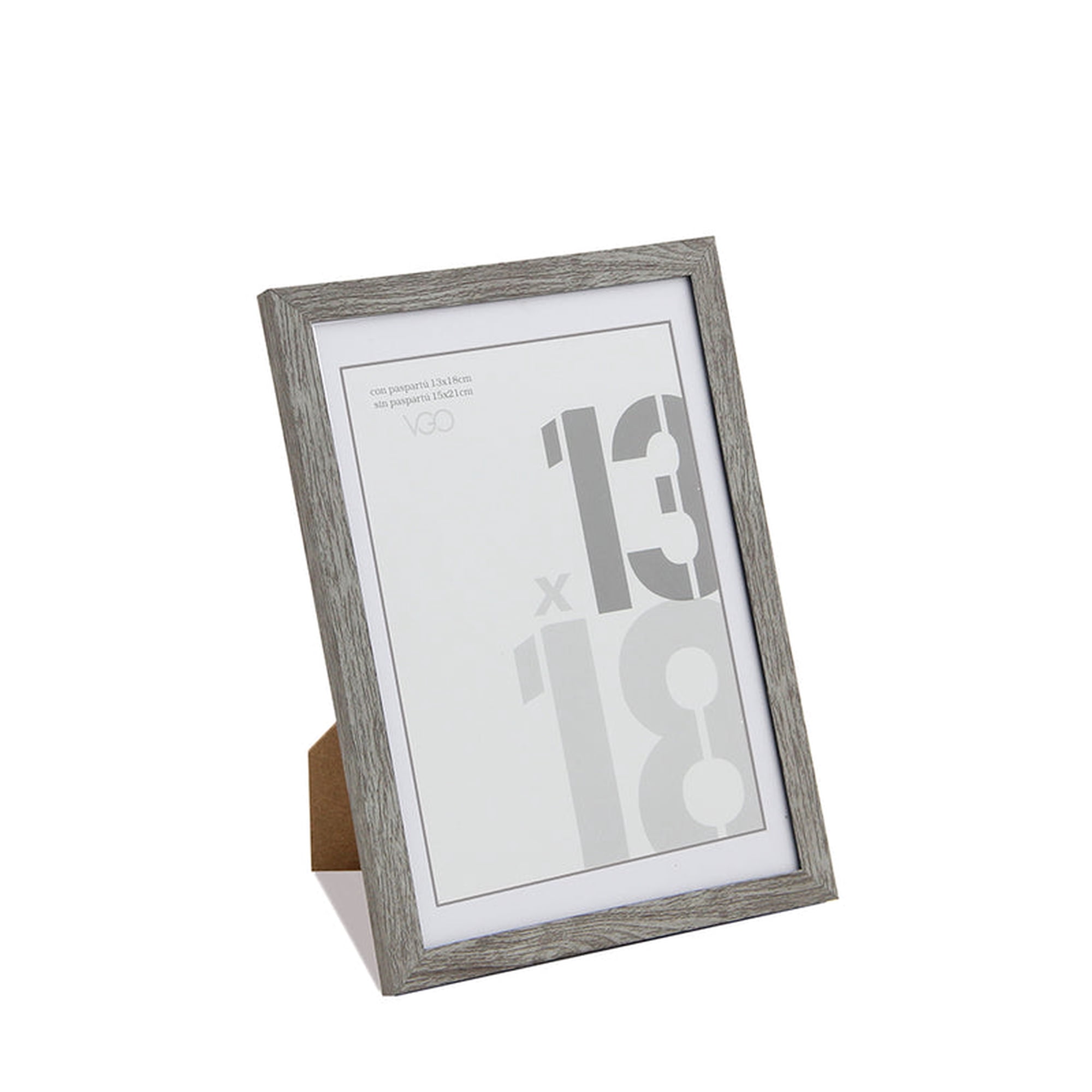 Vgo - Marco Plast. Con Paspartu 10x15 / Sin Paspartu 13x18 Gris Claro