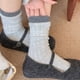 thumbnail image 2 of Xiao Hua Calcetines de mujer de media caña con doble canalé, 3 pares, negros, talla única, cálidos e informales, calcetines gruesos de cuello redondo, adecuados para el invierno., 2 of 3