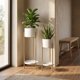 thumbnail image 4 of set 2 maceteros con pedestal metal blanco dorado, 4 of 4