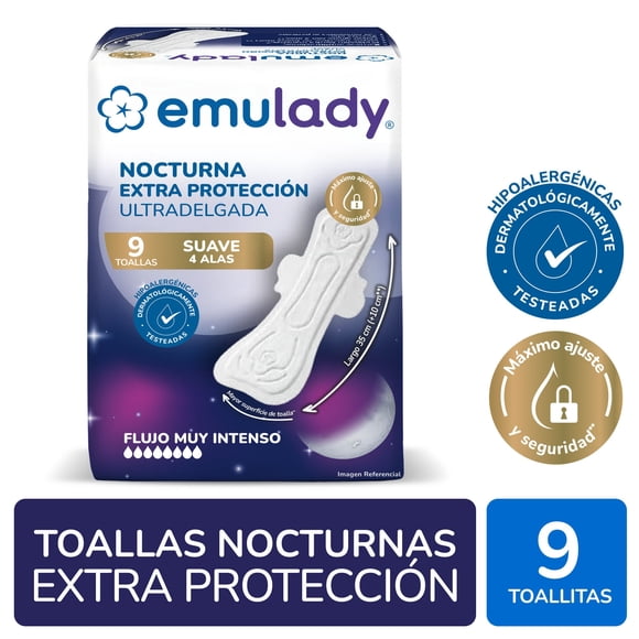 Toalla higiénica Nocturna Suave Extra Protección, 9 Un
