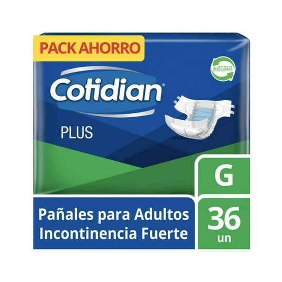 Pañal de Adulto Cotidian Plus Incontinencia Fuerte 36 un G