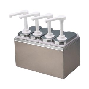 Magideal - Bomba De Condimentos Botella Dispensador De Bomba De Condimentos 1.4L Manual Fácil De Limpiar Herramienta De Dispensación Salsas Dispensador De Cuatro Cabezas