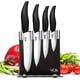 thumbnail image 1 of Juego de cuchillos de cerámica Vos Kitchen con bloque, 4 piezas, Chef Utility Black, 1 of 9