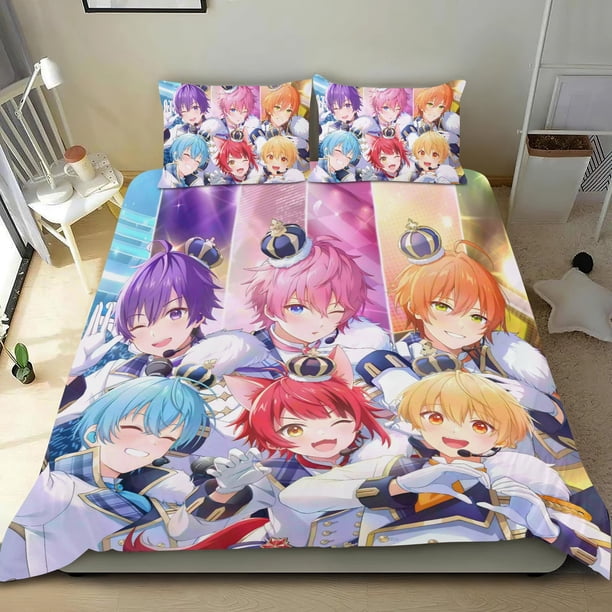 Príncipe Fresa Conjunto de sábanas temático, trío de piezas, cómodo y amigable con la piel, diseño único, regalo de decoración para el hogar para familiares, amigos y fans, 90 cm * 190 cm