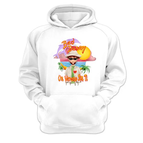 Genérico - Polerón Canguro Bad Bunny Blanco Talla L Unisex