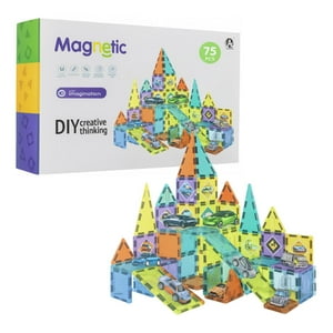 Fliperex - Juego Bloques Magneticos Construccion 75 Piezas Educativo Blanco