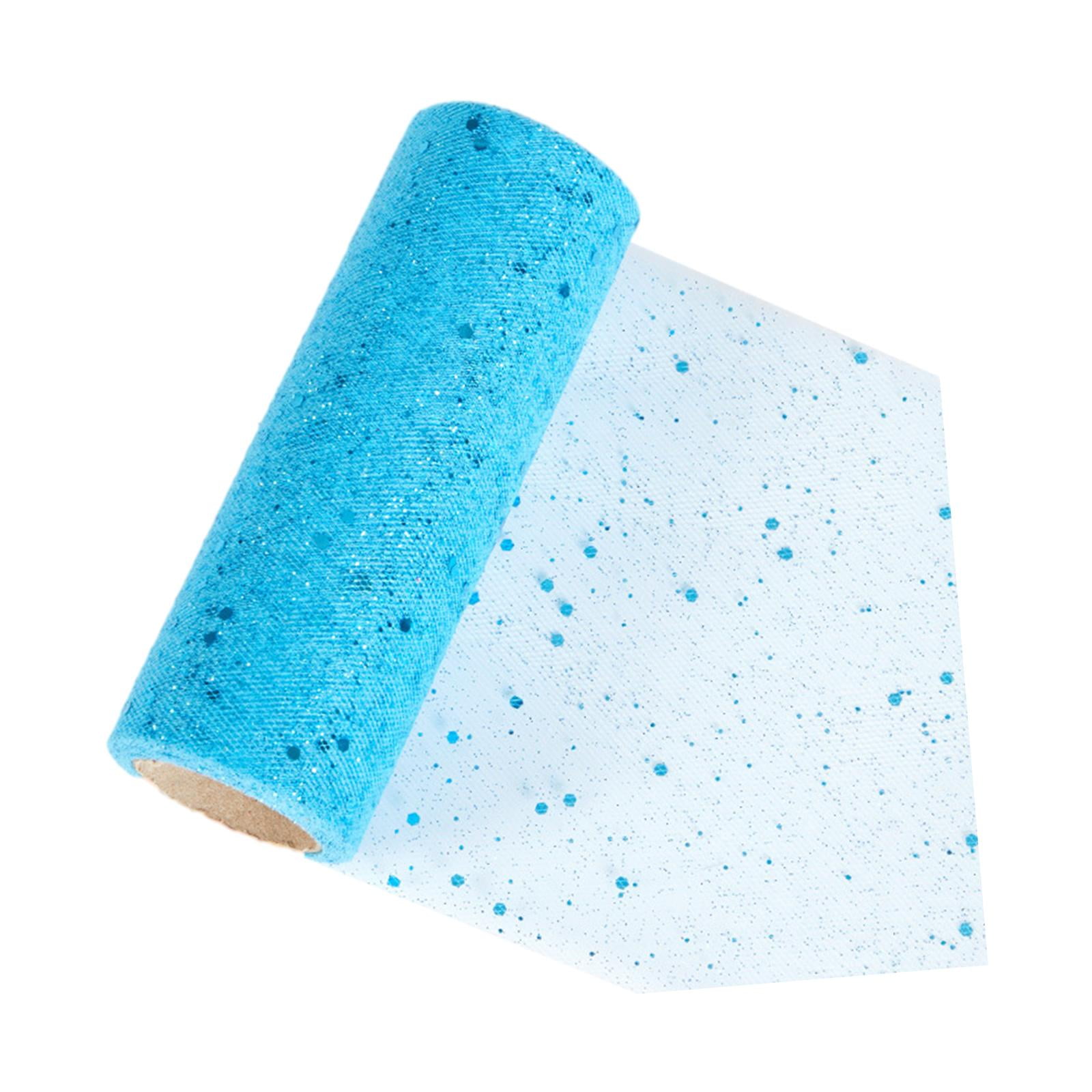 Magideal - Cinta De Malla De Tela De Tul, 10 Yardas De Ancho Versátil, 15cm, Malla De Lentejuelas, Tul Brillante Para Decoración De Boda, Guirnalda Para Envolver Lago Azul
