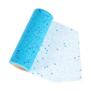 Magideal - Cinta De Malla De Tela De Tul, 10 Yardas De Ancho Versátil, 15Cm, Malla De Lentejuelas, Tul Brillante Para Decoración De Boda, Guirnalda Para Envolver Lago Azul