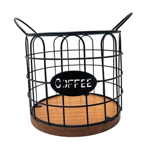 Bothyi - Soporte Para Cápsulas De Café Almacenamiento De Cápsulas De Café De Alambre De Metal Para Cafeterías Familiares Encimera L Negro