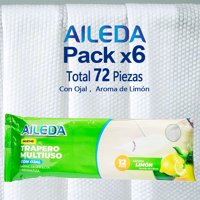 Aileda Trapero Humedo - 12 - Unidad Paquete De 6 Bolsas （6Limón ）- 40 Cm - 60 Cm Fragancia De Limón Trapero Multiuso