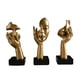 thumbnail image 1 of Estatuas De Pensador De Resina, Decoraciones De Mesa Para Estantería, Estante De Entrada Dorado, 3 Uds., 1 of 5