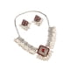 thumbnail image 5 of Conjunto De Aretes De Collar Vintage Magnífico De Moda Para Fiesta De Aniversario De Graduación Rombo Rojo, 5 of 5