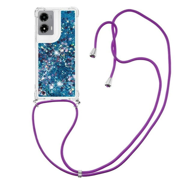 Funda FOXDOCK para Motorola Moto G Stylus 5G 2024 con Cuerda Ajustable, Brillo Líquido, Protección Antigolpes y Lente – Ideal para Regalo