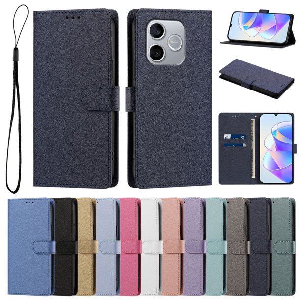 Cartera Funda para Honor 600 Lite Carga Inalámbrica, Azul Marino